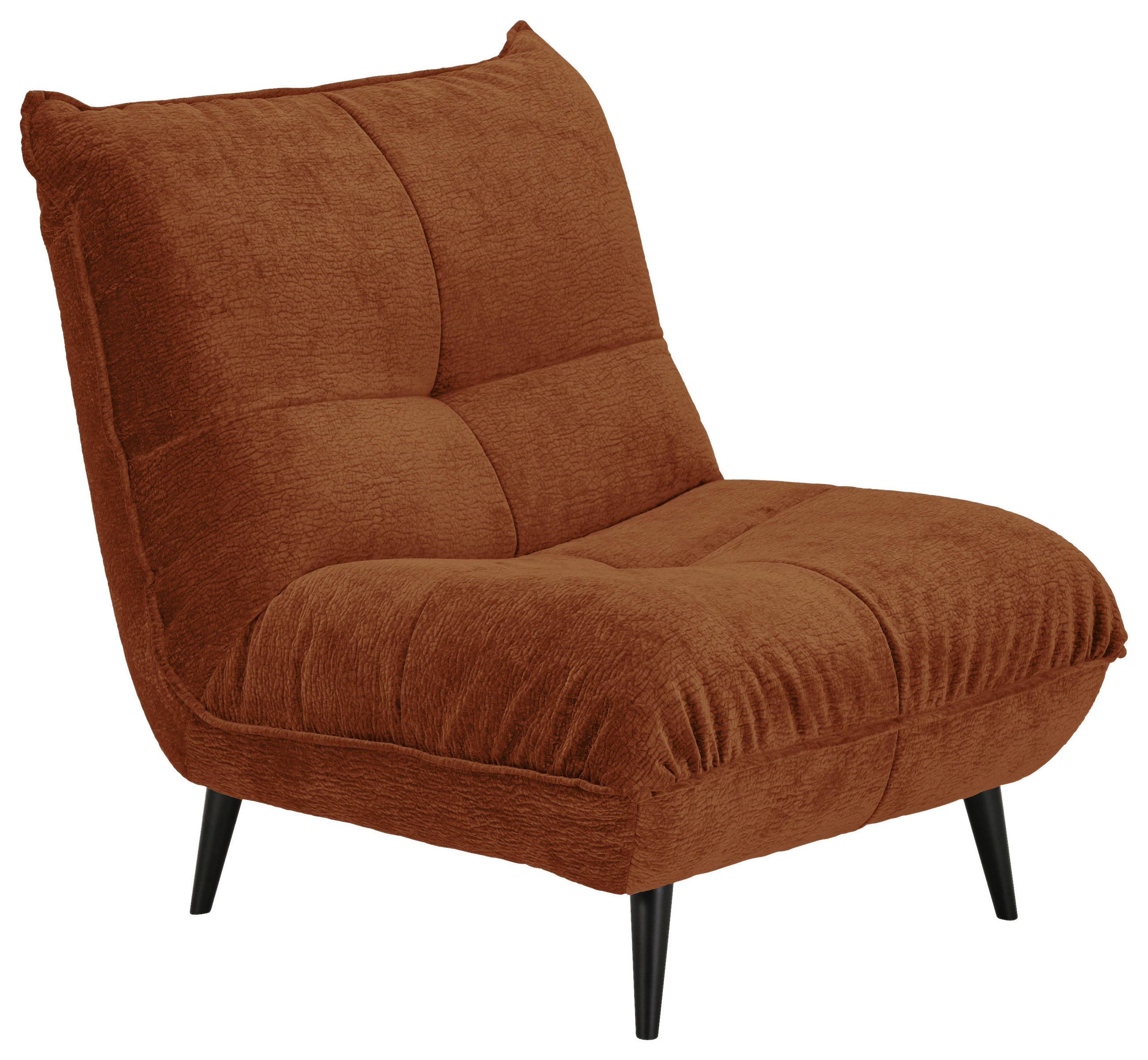 SESSEL in Mikrofaser Terracotta - Terracotta/Schwarz, KONVENTIONELL, Textil/Metall (89/100/101cm) - Hom`in