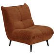 SESSEL in Mikrofaser Terracotta  - Terracotta/Schwarz, KONVENTIONELL, Textil/Metall (89/100/101cm) - Hom`in