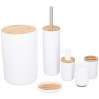 BAD-ACCESSOIRE-SET - Weiß, Basics, Holz/Kunststoff - Alpina 6287