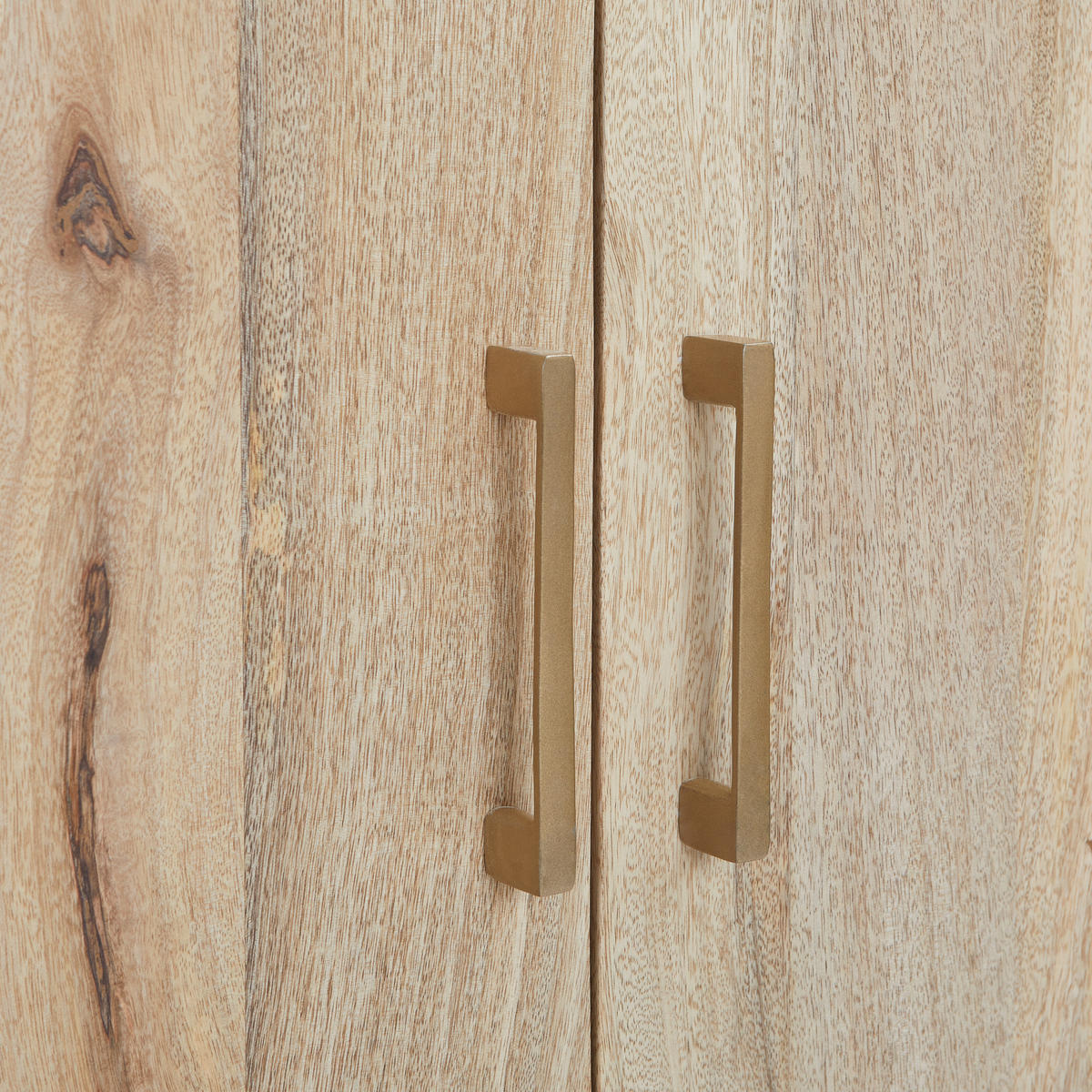 GARDEROBENSCHRANK Valencia  in 75/192/45 cm  - Goldfarben/Naturfarben, Natur, Holz/Metall (75/192/45cm) - MID.YOU