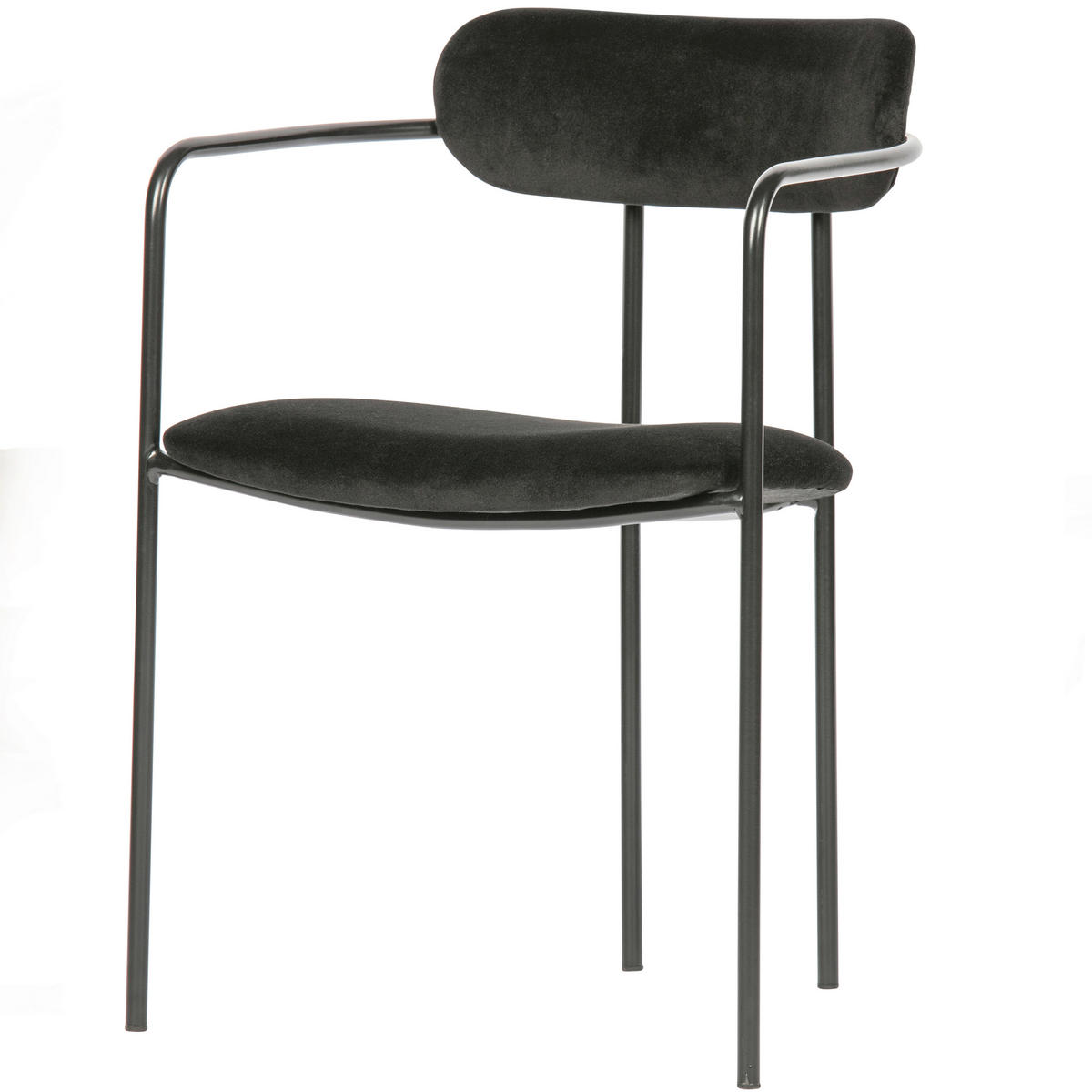ARMLEHNSTUHL-SET 2 Stück  in Eisen Samt  - Schwarz, MODERN, Textil/Metall (52/74/50cm) - Livetastic