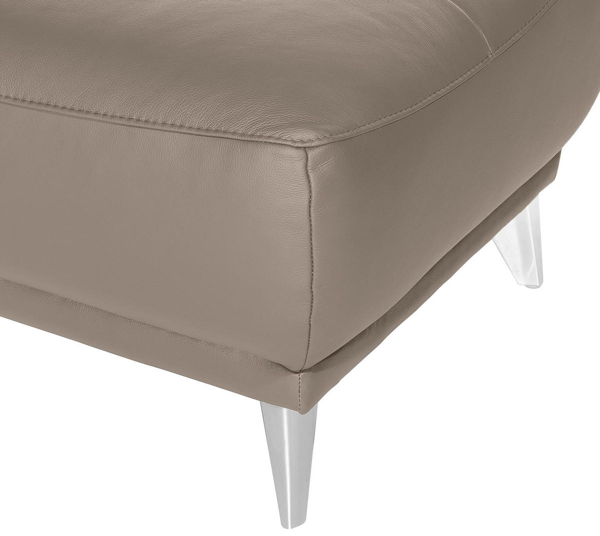 HOCKER in Textil Sandfarben  - Sandfarben/Chromfarben, Modern, Textil/Metall (65/46/65cm) - MID.YOU