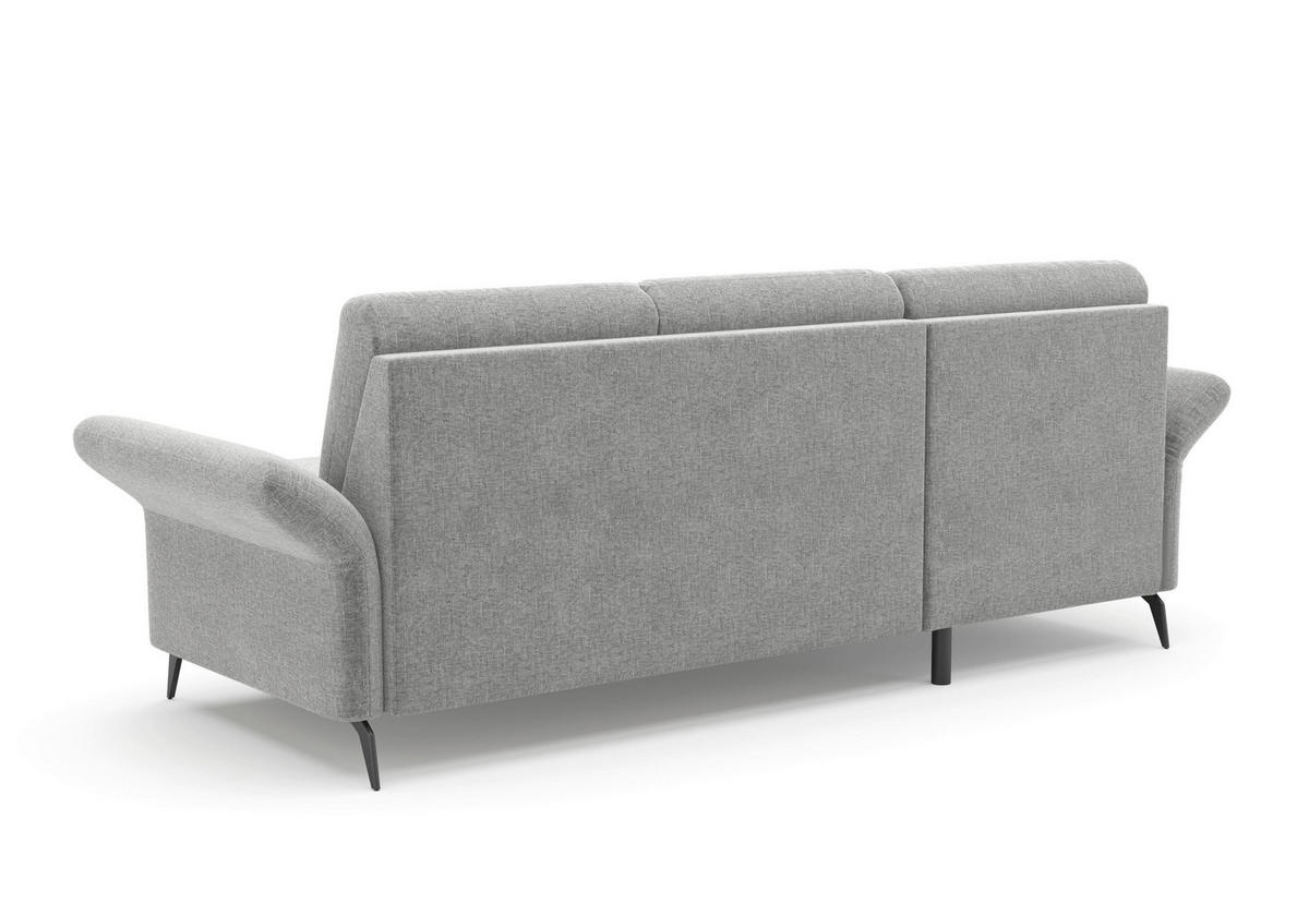 ECKSOFA ROCHELLE E Hellgrau Flachgewebe  - Hellgrau/Schwarz, KONVENTIONELL, Textil/Metall (164/251cm) - Sit & More
