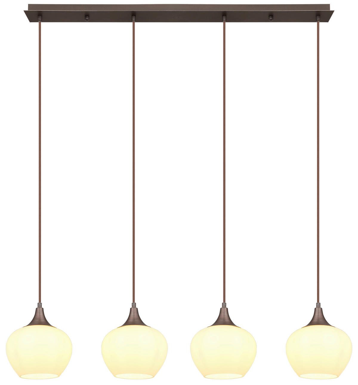 HÄNGELEUCHTE 100/18/120 cm  - Opal/Schwarz, KONVENTIONELL, Glas/Textil (100/18/120cm) - Globo