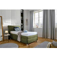 POLSTERBETT Matratze, Lattenrost Olivgrün 100/200 cm - Silberfarben/Weiß, KONVENTIONELL, Holz/Textil (100/200cm) - Esposa
