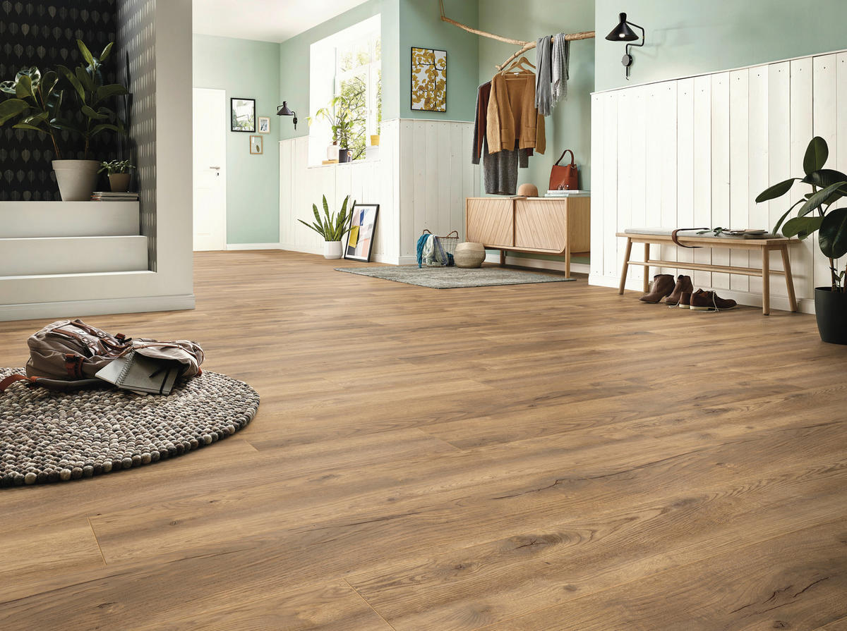 Laminatboden Eiche natur  (m²) světle hnědá - světle hnědá, Konvenční, dřevo (138.0/24.4/0.8cm)