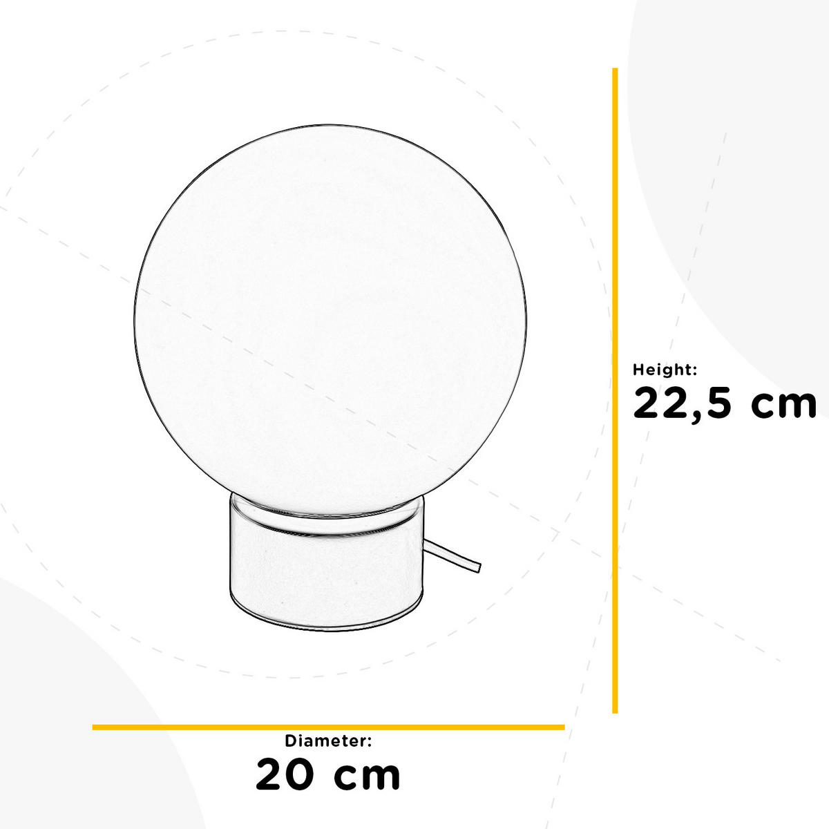 TISCHLEUCHTE 20/22,5 cm   - Goldfarben, KONVENTIONELL, Glas/Metall (20/22,5cm)