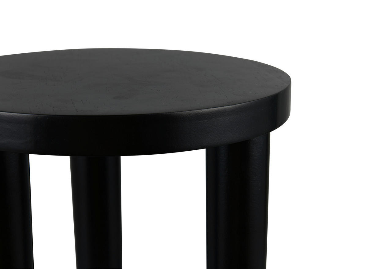 BEISTELLTISCH 30/30/70 cm Eukalyptusholz Schwarz rund  - Schwarz, Basics, Holz (30/30/70cm) - Milino