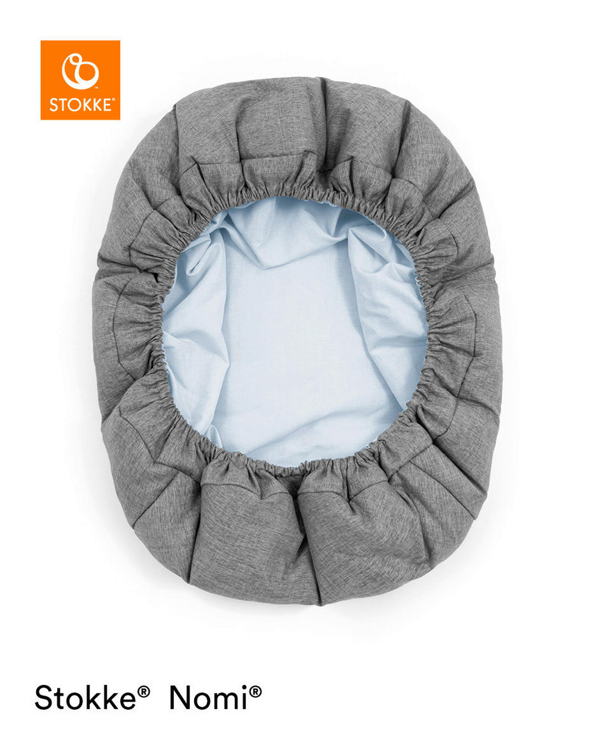 HOCHSTUHLLIEGE NOMI  - Blau/Grau, Trend, Kunststoff/Textil (40/40/65cm) - Stokke