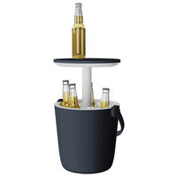 ZAHRADNÍ BAROVÝ STŮL, plast, 38/38/37-60 cm - bílá/barvy grafitu, Design, plast (38/38/37-60cm) - Mömax