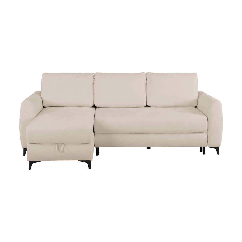 Thumbnail - Mid.you Ecksofa Moli, Taupe, Textil, Uni, 3-Sitzer, Füllung: Silikon, Schaumstoffflocken, seitenverkehrt montierbar, L-F...