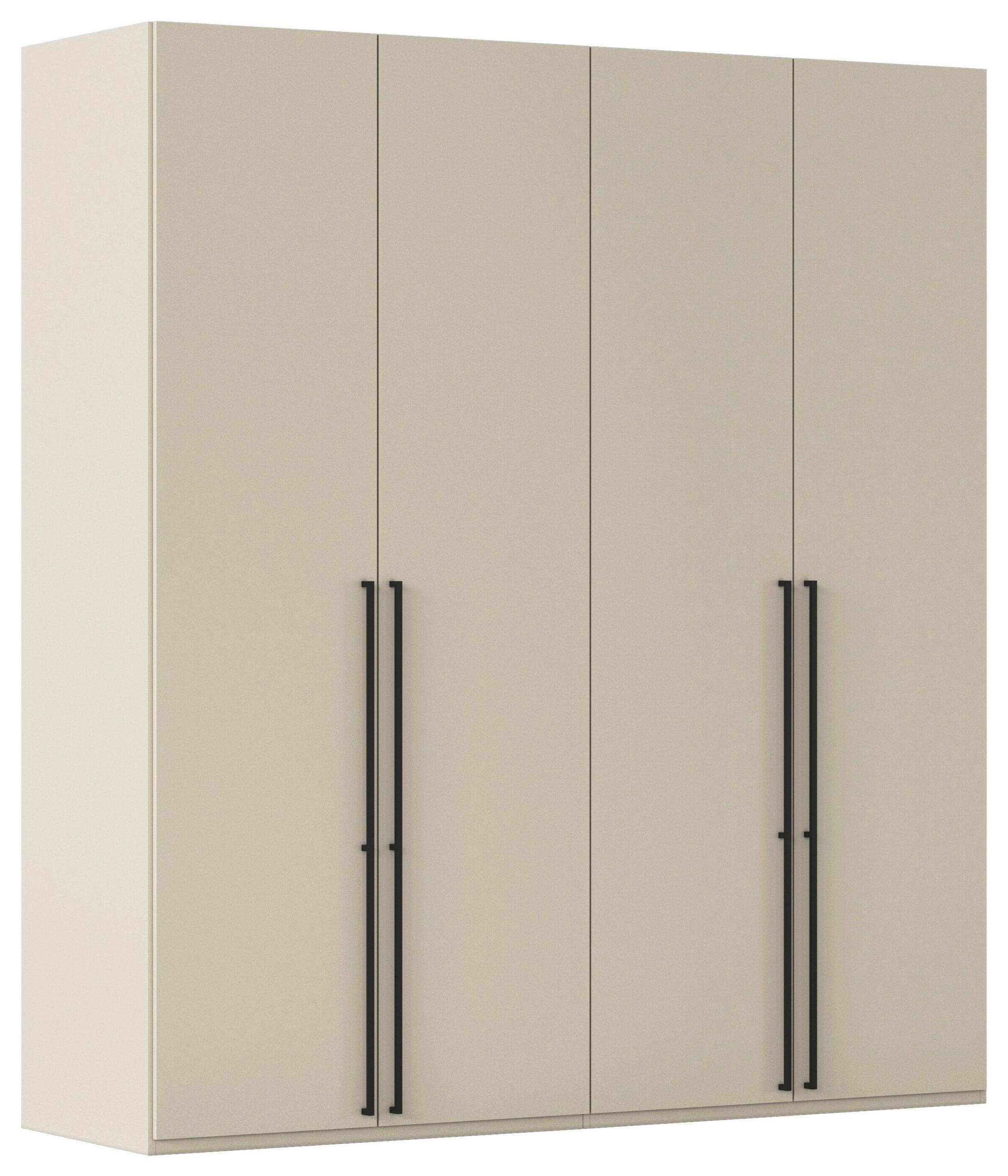 DREHTÜRENSCHRANK 201/223/61 cm,  in Champagner, 4-türig  - Champagner/Schwarz, Basics, Holzwerkstoff/Metall (201/223/61cm) - Novel