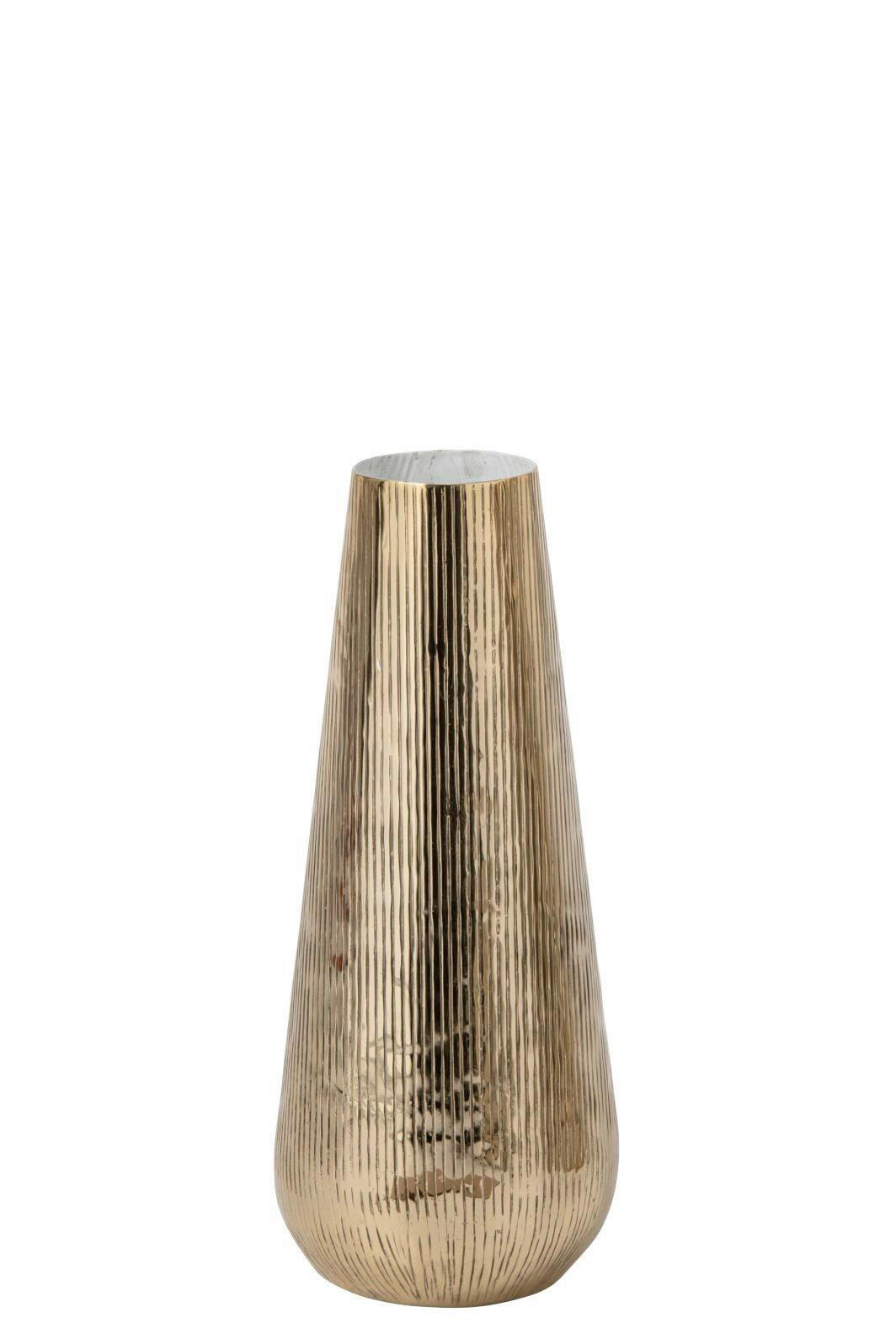 DEKOVASE  - Weiss/Goldfarben, Basics, Metall (19/19/48cm) - Ambia Home