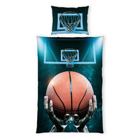 POSTELJINA ZA MLADE 140/200 cm  BASKETBALL  - narančasta/crna, Basics, tekstil (140/200cm)