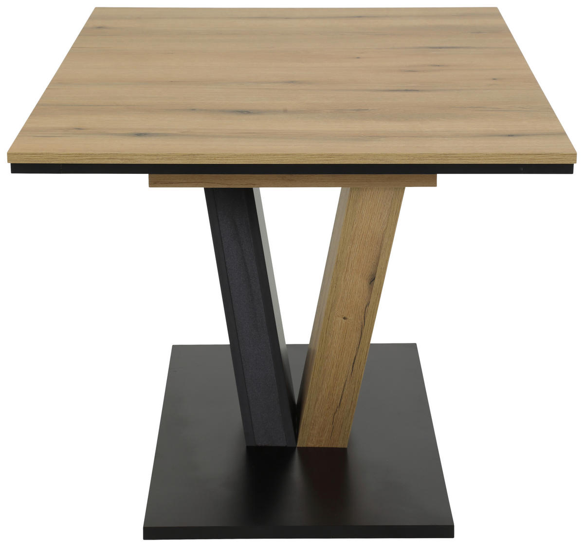 ESSTISCH in Holzwerkstoff 140-180/90/76 cm  - Eichefarben/Schwarz, KONVENTIONELL, Holzwerkstoff (140-180/90/76cm) - Boxxx