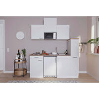 KUHINJSKI BLOK - bela/barve aluminija, Basics, umetna masa/leseni material (180cm) - Respekta