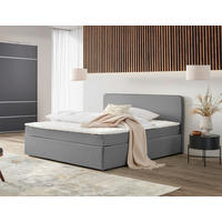 BOXBETT 180/200 cm,  in Grau, Matratze, Topper, H2 = mittel  - Grau, KONVENTIONELL, Holz (180/200cm) - P & B