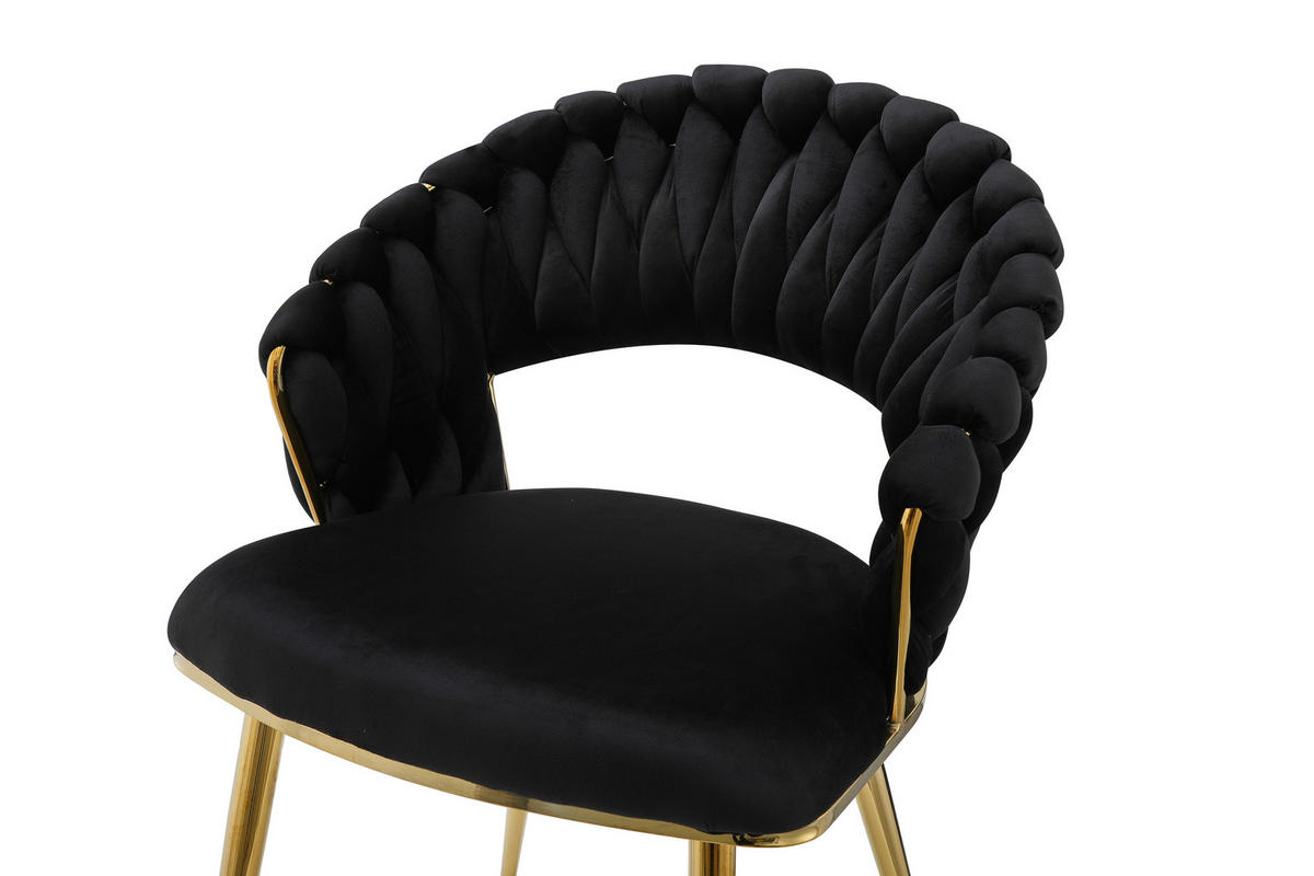 STOL MED ARMSTÖD SET 2 styck järn  - svart/guldfärgad, Design, metall/plast (61/82/60cm) - Kayoom