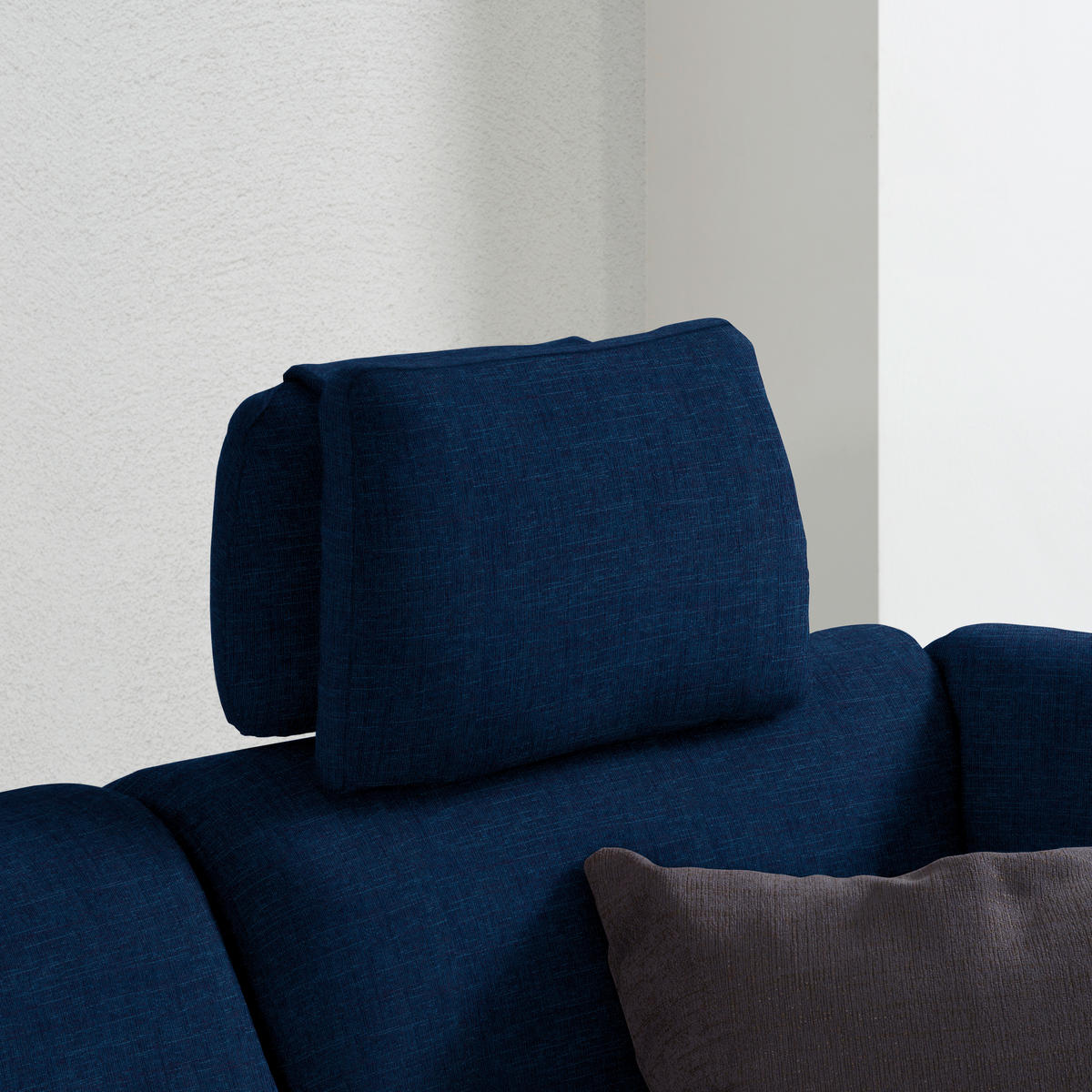 ECKSOFA  in Chenille Dunkelblau  226/208 cm  - Schwarz/Dunkelblau, KONVENTIONELL, Textil (226/208cm) - Sedda
