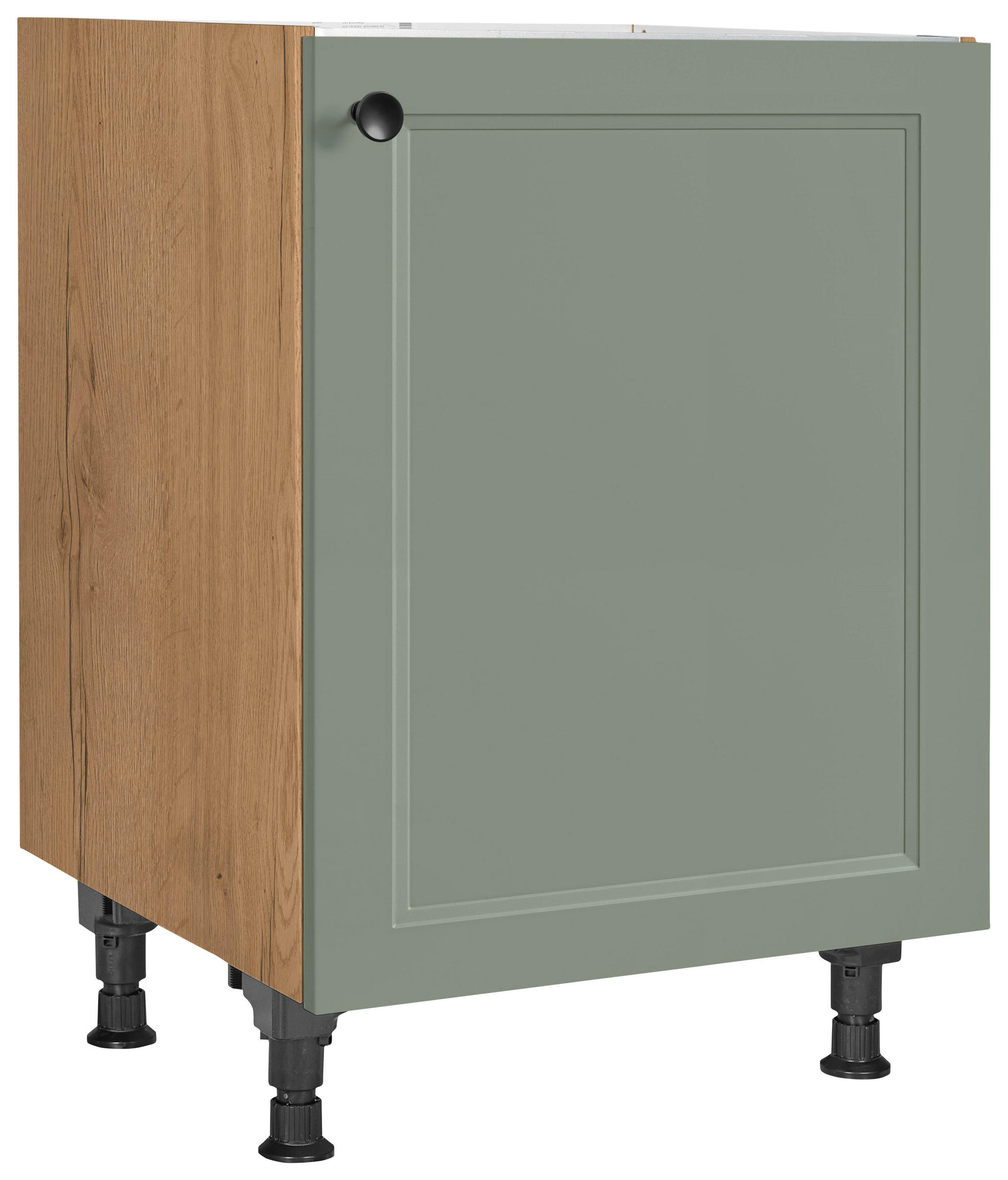 SPÜLENUNTERSCHRANK 60/87/56 cm  in Grün, Eichefarben  - Eichefarben/Schwarz, MODERN, Holzwerkstoff/Metall (60/87/56cm) - Nobilia