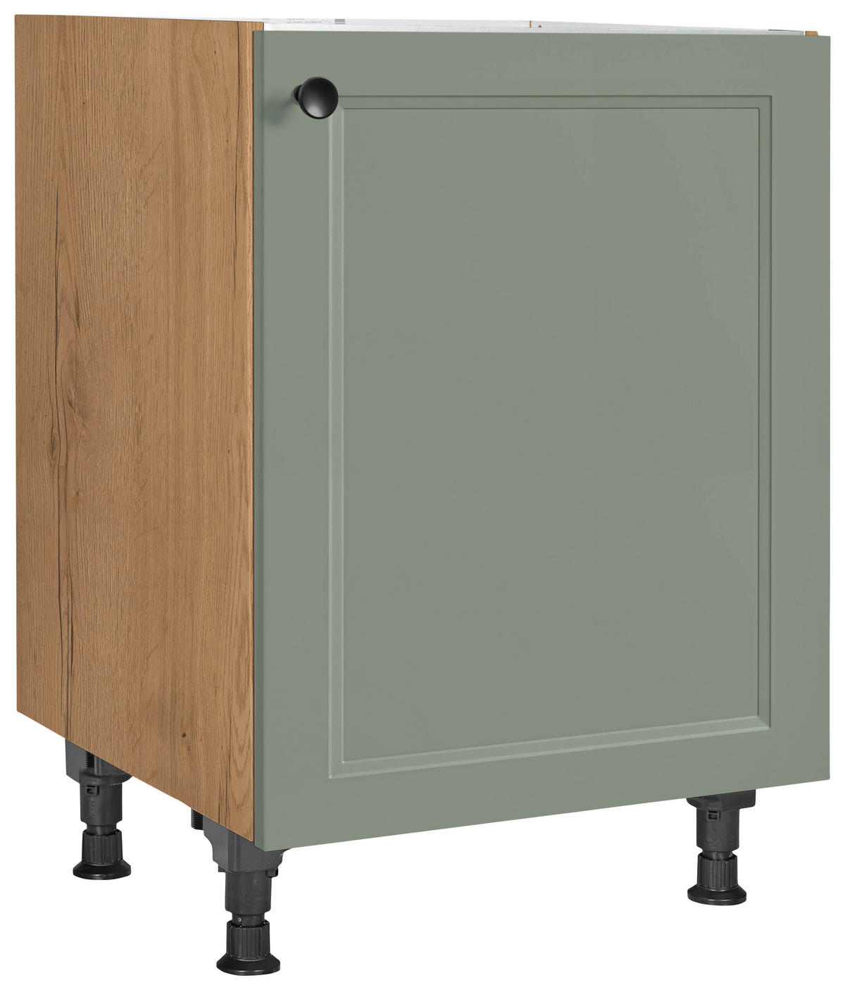 SPÜLENUNTERSCHRANK 60/87/56 cm  in Grün, Eichefarben  - Eichefarben/Schwarz, MODERN, Holzwerkstoff/Metall (60/87/56cm) - Nobilia