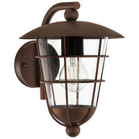 AUßENWANDLEUCHTE 22 cm   - Zinkfarben/Braun, Basics, Kunststoff/Metall (22cm) - Eglo