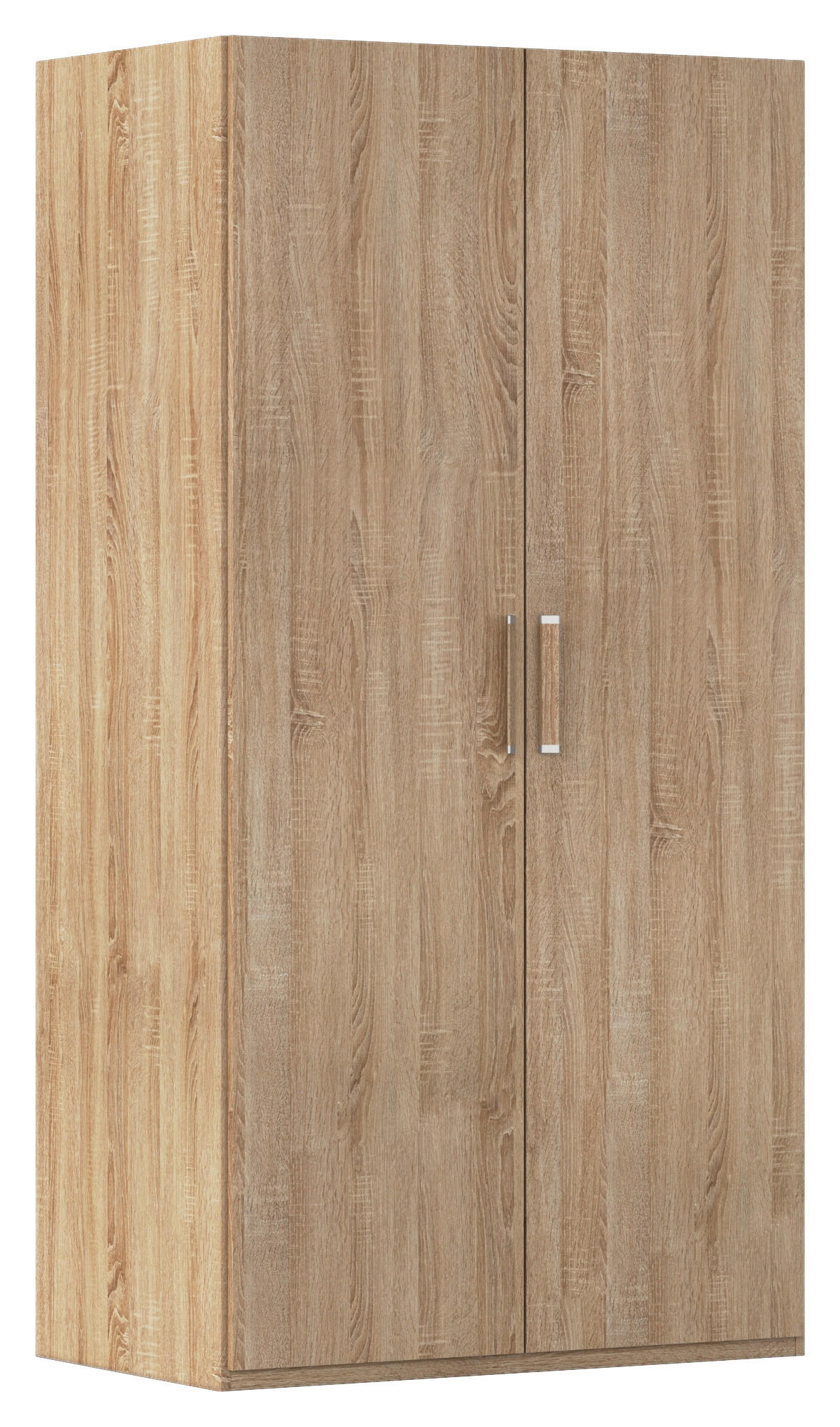 DREHTÜRENSCHRANK 101/197/60 cm 2-türig Sonoma Eiche  - Silberfarben/Sonoma Eiche, Design, Holzwerkstoff/Kunststoff (101/197/60cm) - Novel