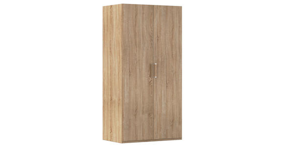 DREHTÜRENSCHRANK 101/223/60 cm 2-türig Sonoma Eiche - Silberfarben/Sonoma Eiche, Design, Holzwerkstoff/Kunststoff (101/223/60cm) - Novel