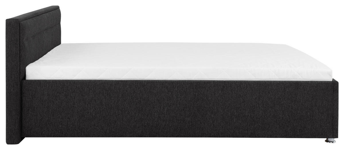 POLSTERBETT Matratze, Lattenrost, Bettkasten Anthrazit 140/200 cm  - Anthrazit, MODERN, Holz/Kunststoff (140/200cm) - MID.YOU