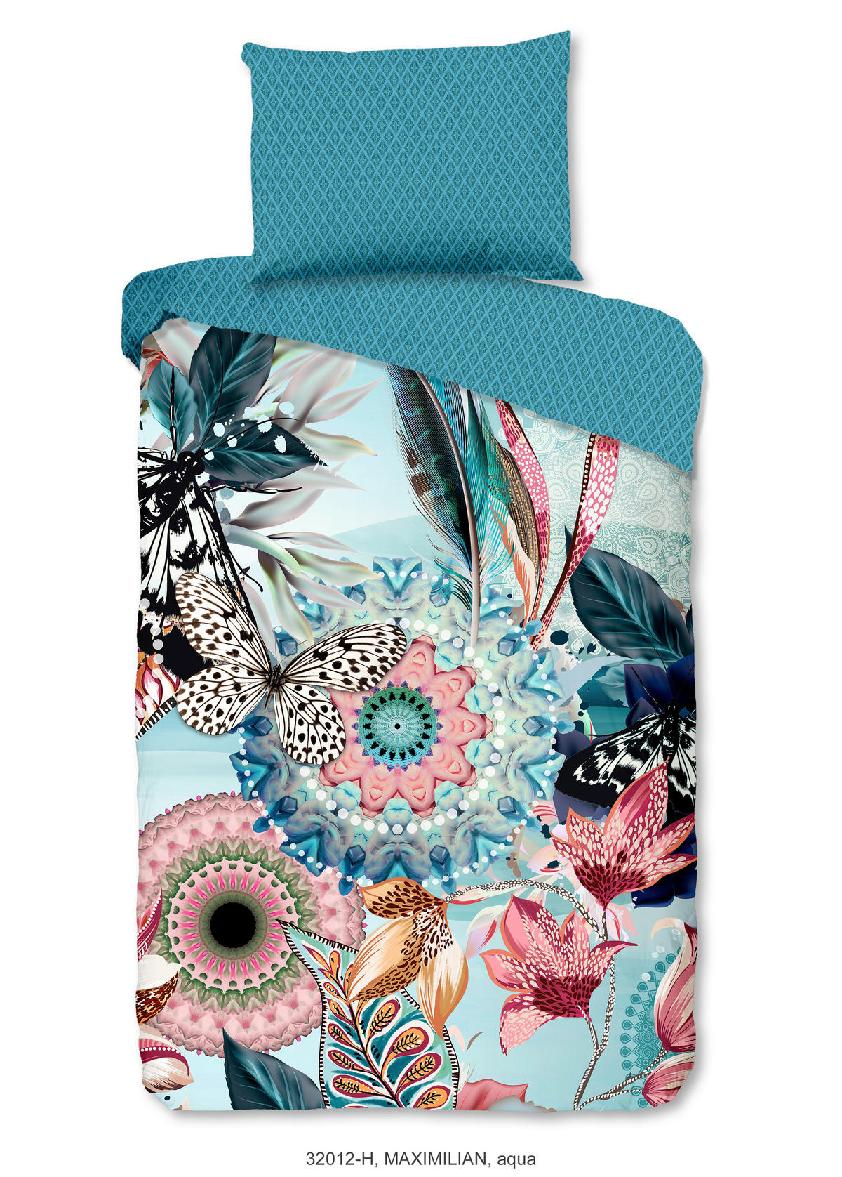 BETTWÄSCHE HIP Satin 140/200 cm  - Türkis/Blau, Design, Textil (140/200cm)