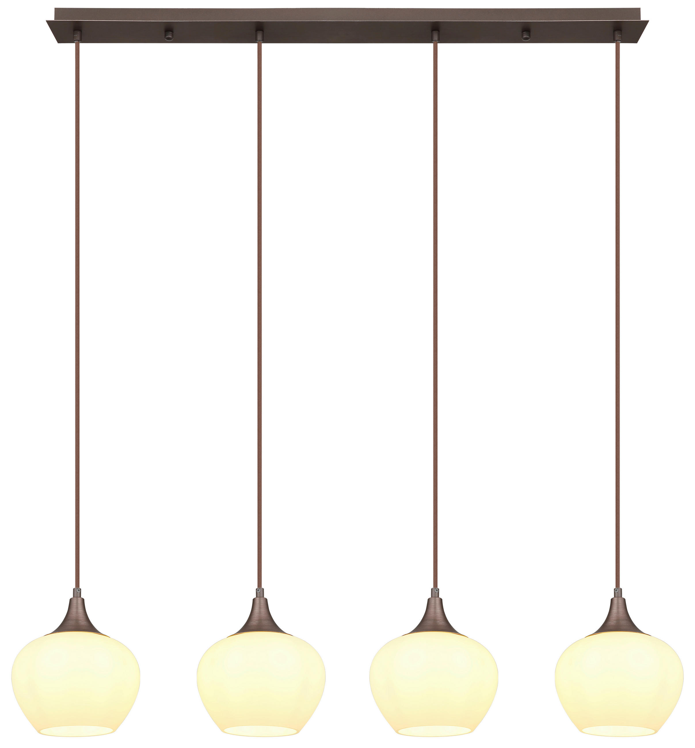 HÄNGELEUCHTE 100/18/120 cm    - Opal/Schwarz, Konventionell, Glas/Textil (100/18/120cm) - Globo