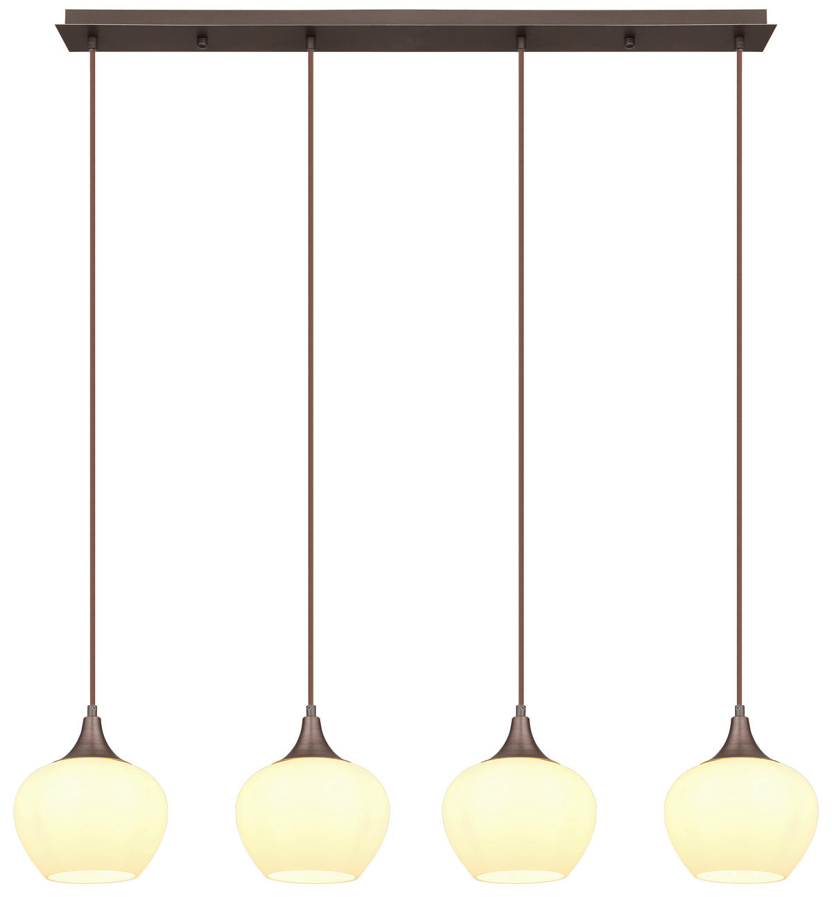 HÄNGLAMPA 100/18/120 cm  - brun/opal, Klassisk, metall/glas (100/18/120cm) - Globo