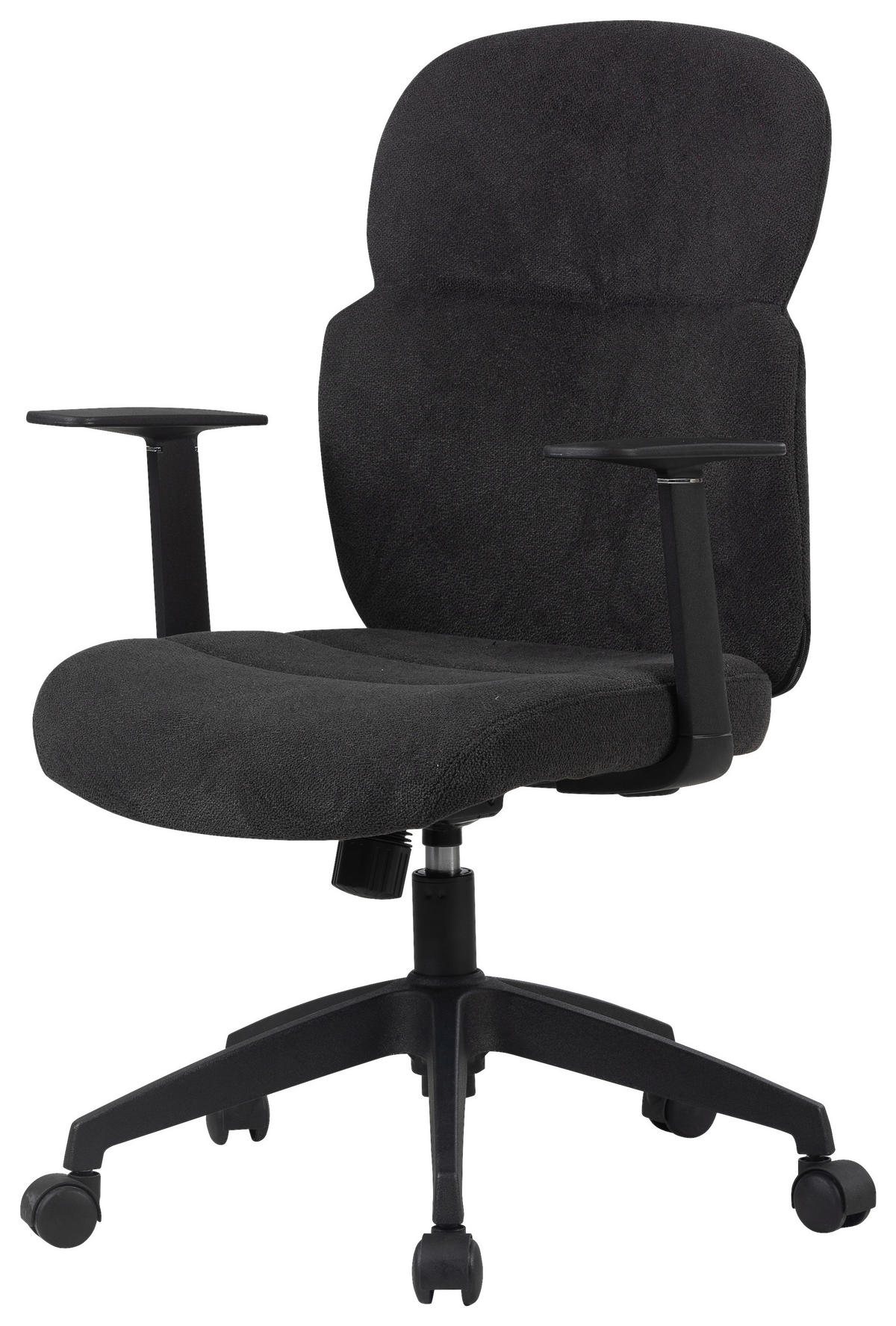 OTOČNÁ ŽIDLE, tkaná látka, černá - černá, Design, textil/plast (60/93,5-101/57cm) - Modante