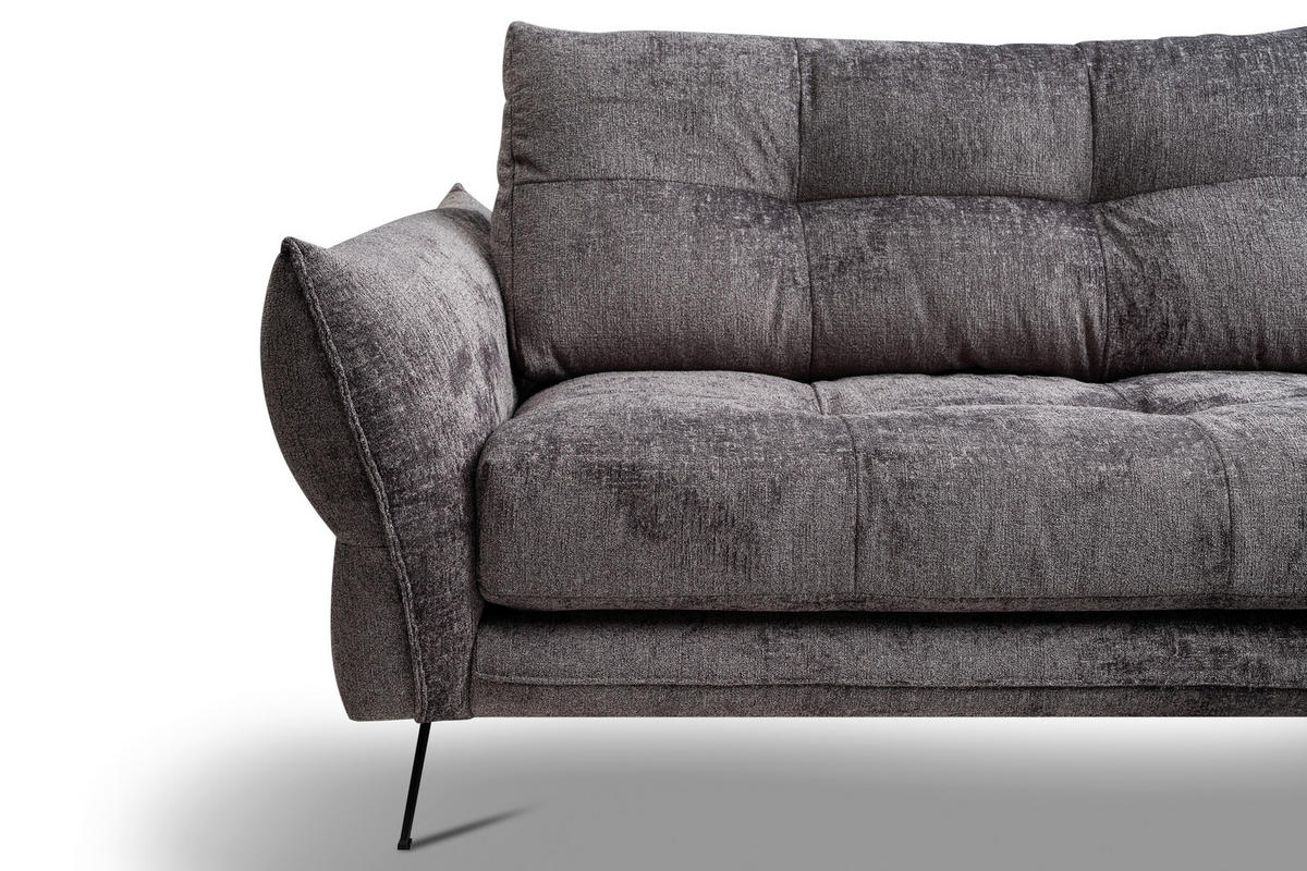 SOFFA i textil grå  - svart/grå, Design, metall/textil (280/177cm) - Stylife