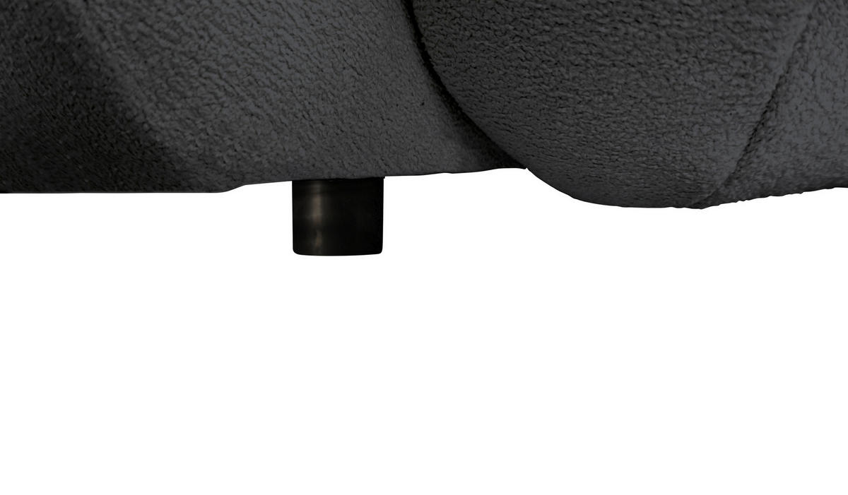 BIGSOFA  in Webstoff Dunkelgrau  - Dunkelgrau/Schwarz, KONVENTIONELL, Kunststoff/Textil (243/90,5/130cm) - Ambia Home