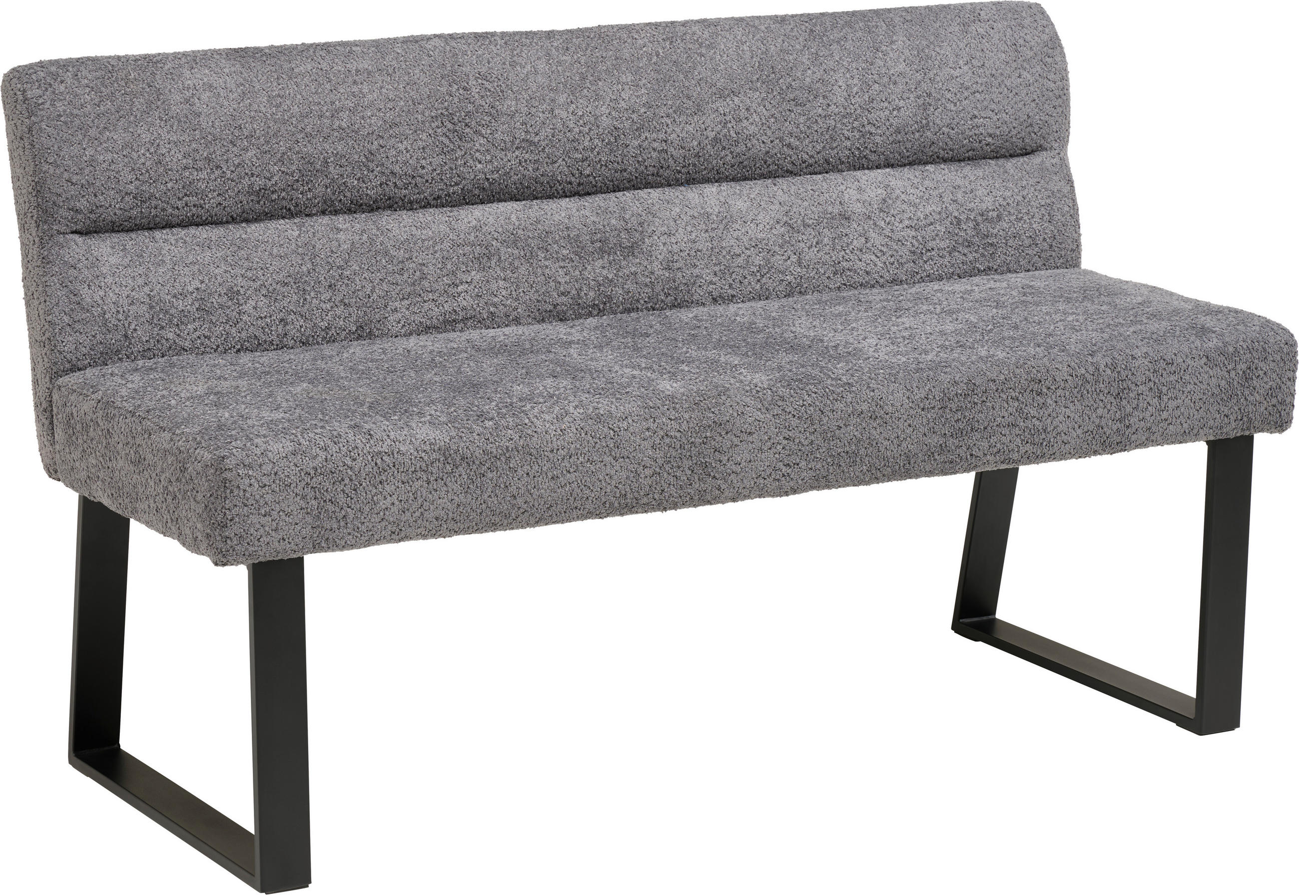 SITZBANK 140/83/61 cm Webstoff, Bouclé Dunkelgrau  - Dunkelgrau/Schwarz, KONVENTIONELL, Textil/Metall (140/83/61cm) - MID.YOU