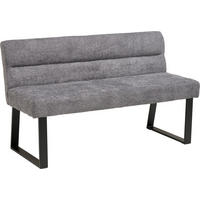 SITZBANK 140/83/61 cm Webstoff, Bouclé Dunkelgrau  - Dunkelgrau/Schwarz, KONVENTIONELL, Textil/Metall (140/83/61cm) - MID.YOU