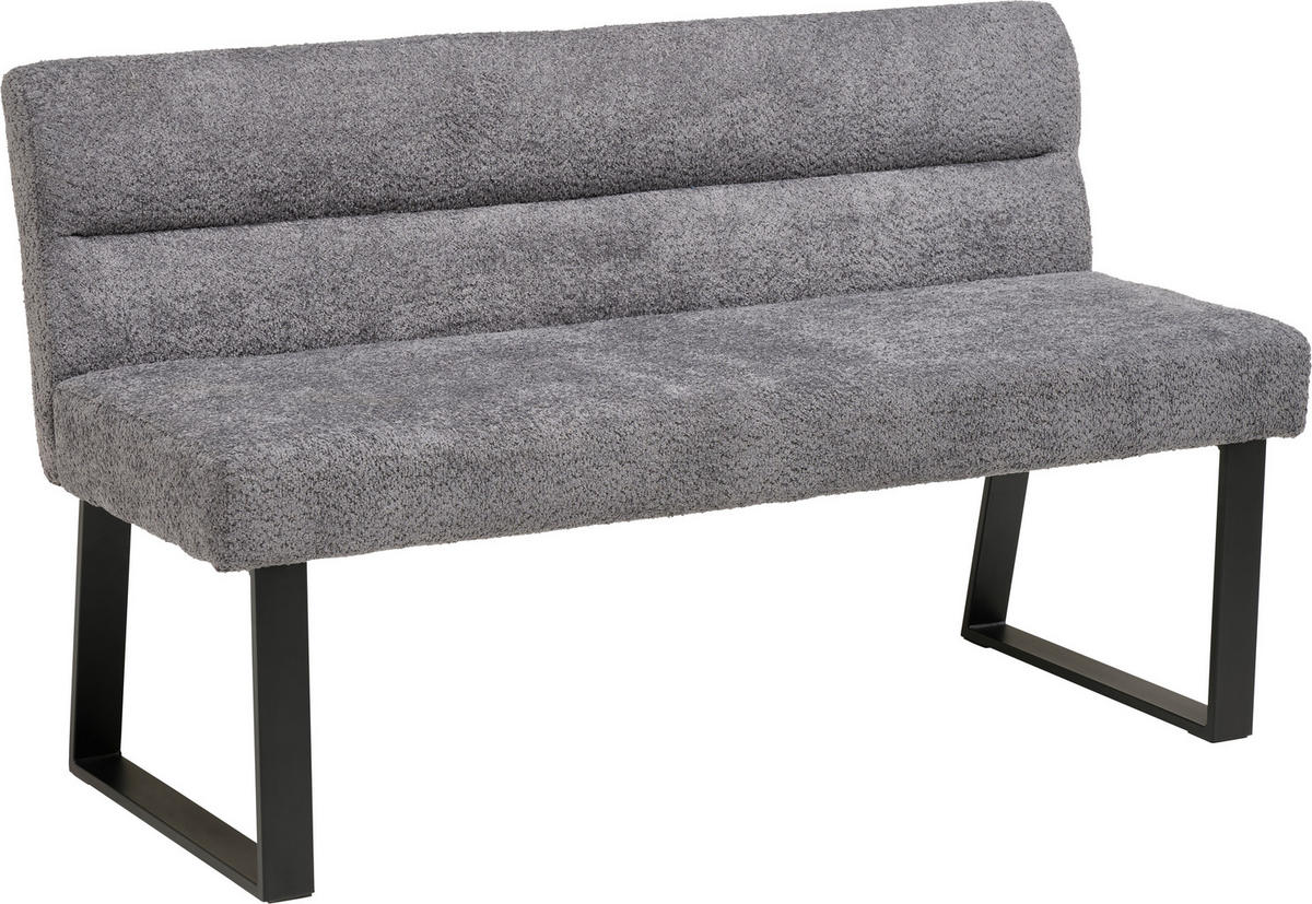 SITZBANK 140/83/61 cm Webstoff, Bouclé Dunkelgrau  - Dunkelgrau/Schwarz, KONVENTIONELL, Textil/Metall (140/83/61cm) - MID.YOU