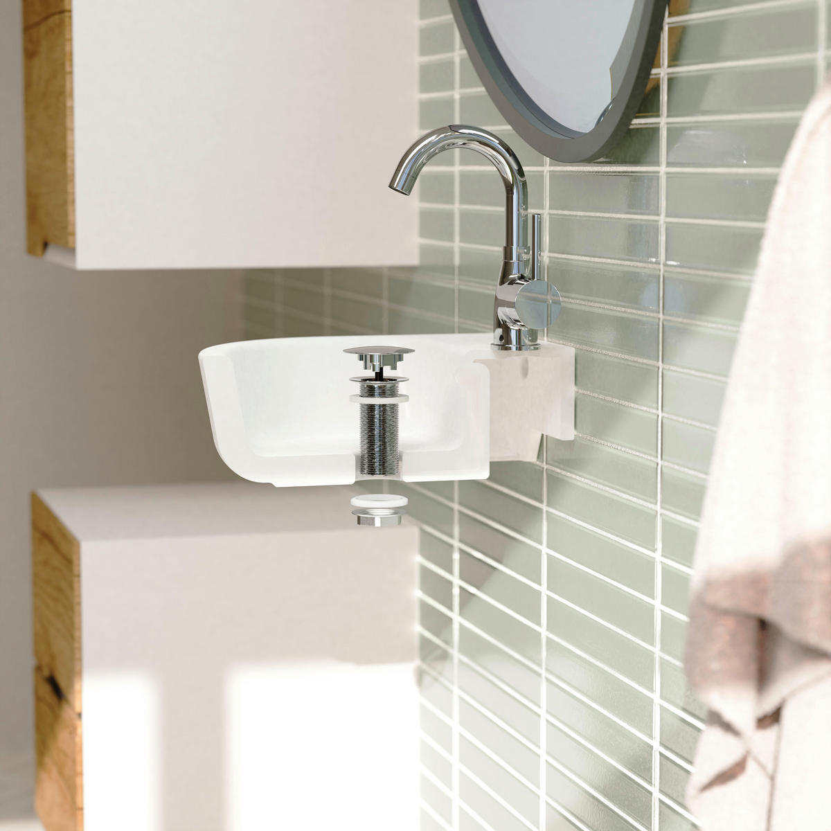 ABLAUFVENTIL  - Chromfarben, Basics, Metall (7,0/6,5cm) - Xora