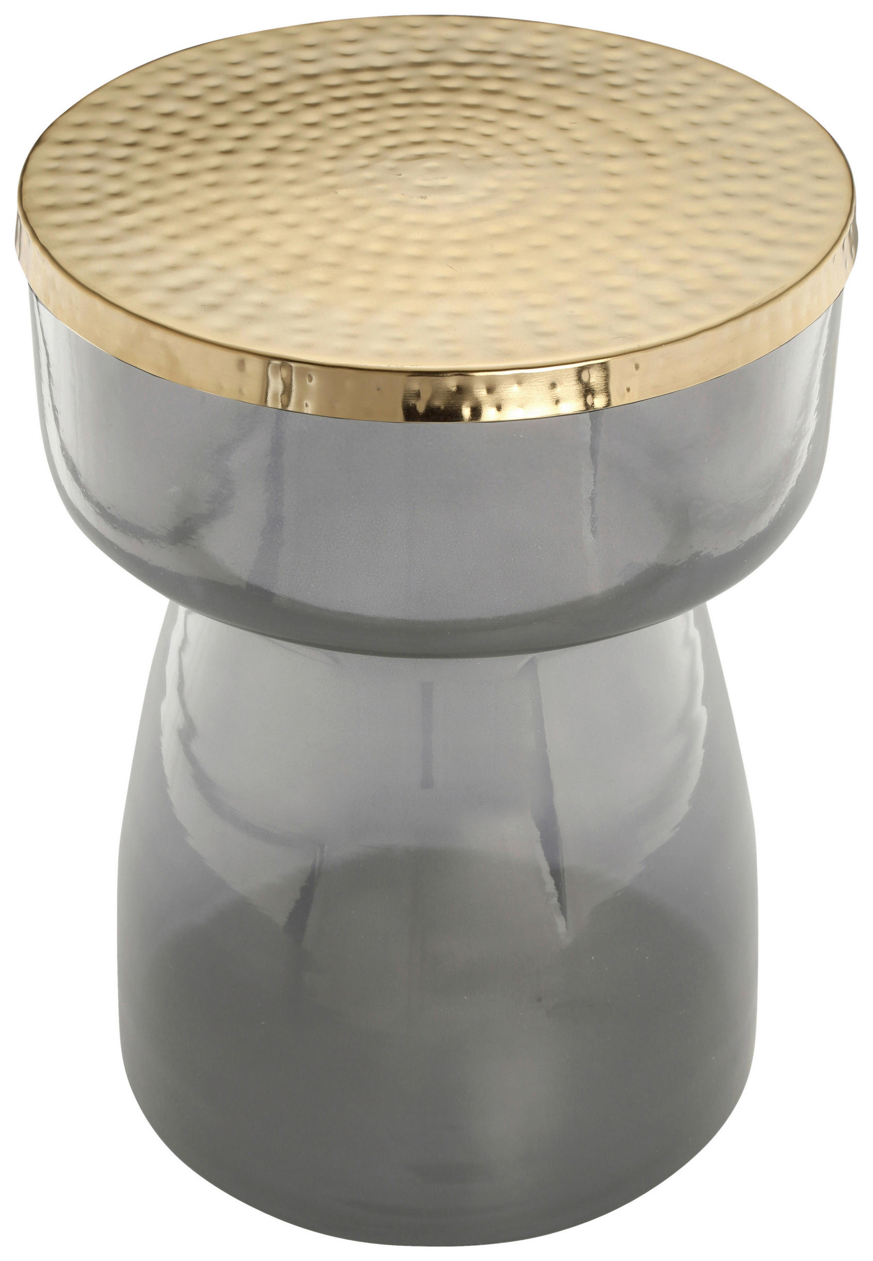SIDOBORD i metall, glas  - grå/guldfärgad, Design, metall/glas (36/48cm) - Kayoom