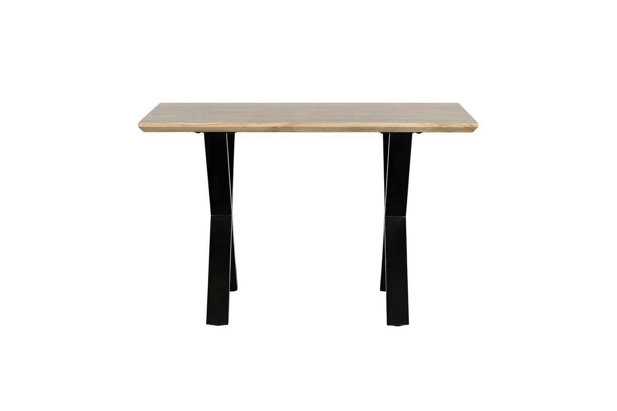 ESSTISCH 120/80/76 cm Echtholz  Holz, Metall rechteckig Akaziefarben  - Schwarz/Akaziefarben, MODERN, Holz/Metall (120/80/76cm) - MID.YOU