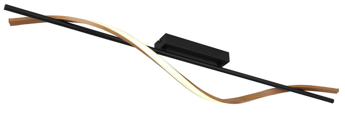LED-DECKENLEUCHTE 115/14/17 cm   - Schwarz/Braun, Design, Kunststoff/Metall (115/14/17cm) - Globo