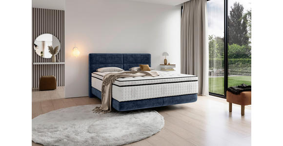 BOXSPRINGBETT 180/200 cm  in Blau  - Blau/Schwarz, KONVENTIONELL, Holz/Textil (180/200cm) - Esposa