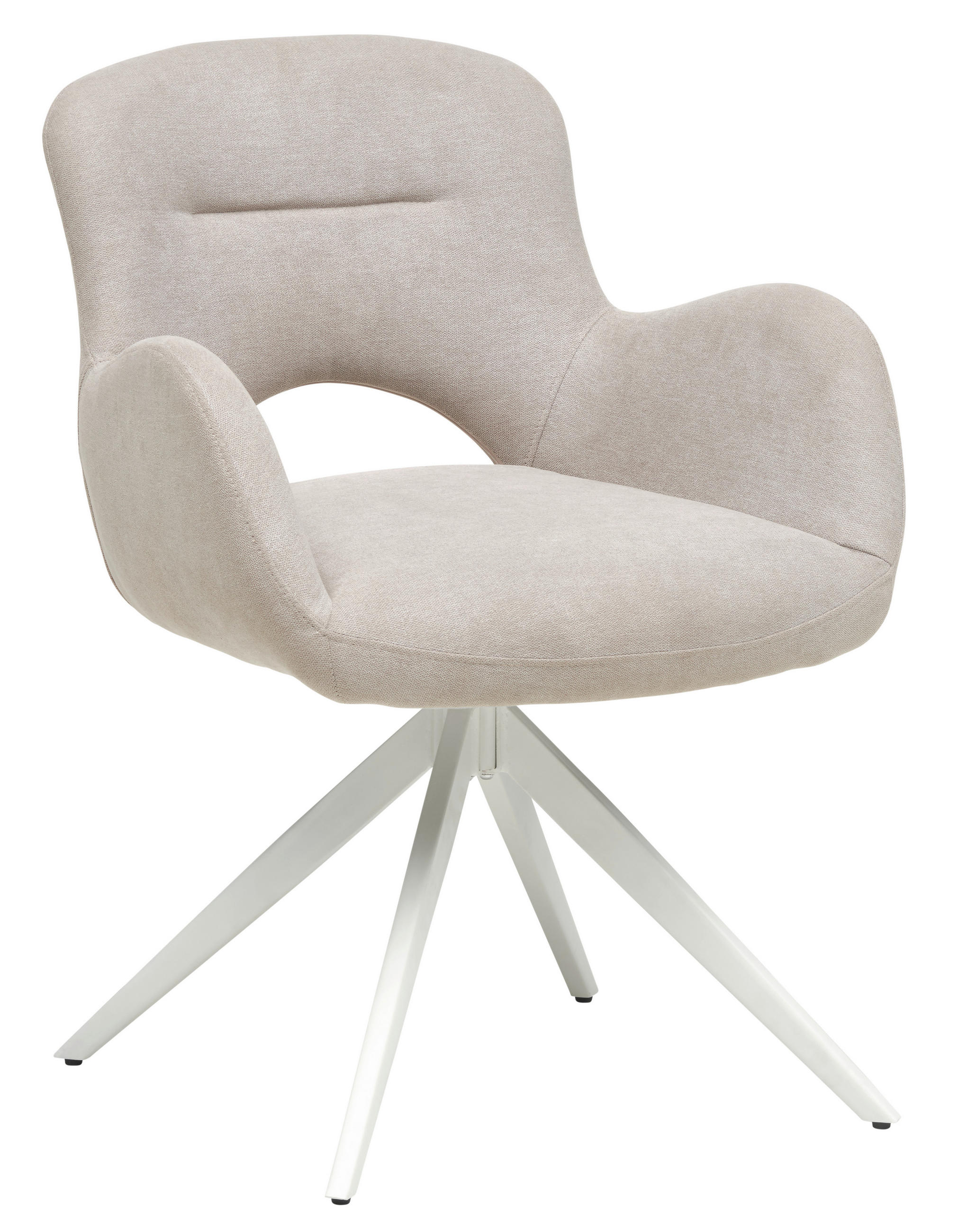 SCAUN CU BRAȚE in bej  - bej/alb, Modern, lemn/metal (62/84/62cm) - Carryhome