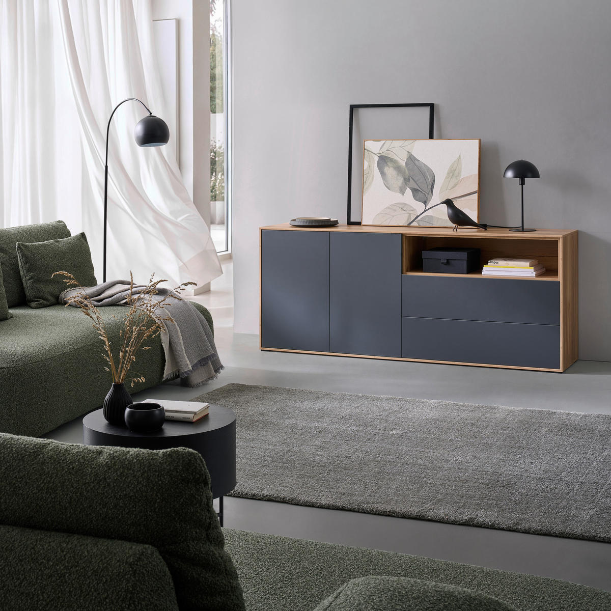 REGALELEMENT 179,1/72,6/40 cm Eichefarben  179,1/72,6/40 cm  - Eichefarben, Design, Holzwerkstoff (179,1/72,6/40cm) - home24