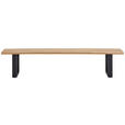 SITZBANK 220/45/38 cm Schwarz, Wildeiche Wildeiche mehrschichtige Massivholzplatte (Tischlerplatte) Metall  - Wildeiche/Schwarz, LIFESTYLE, Holz/Metall (220/45/38cm) - Linea Natura