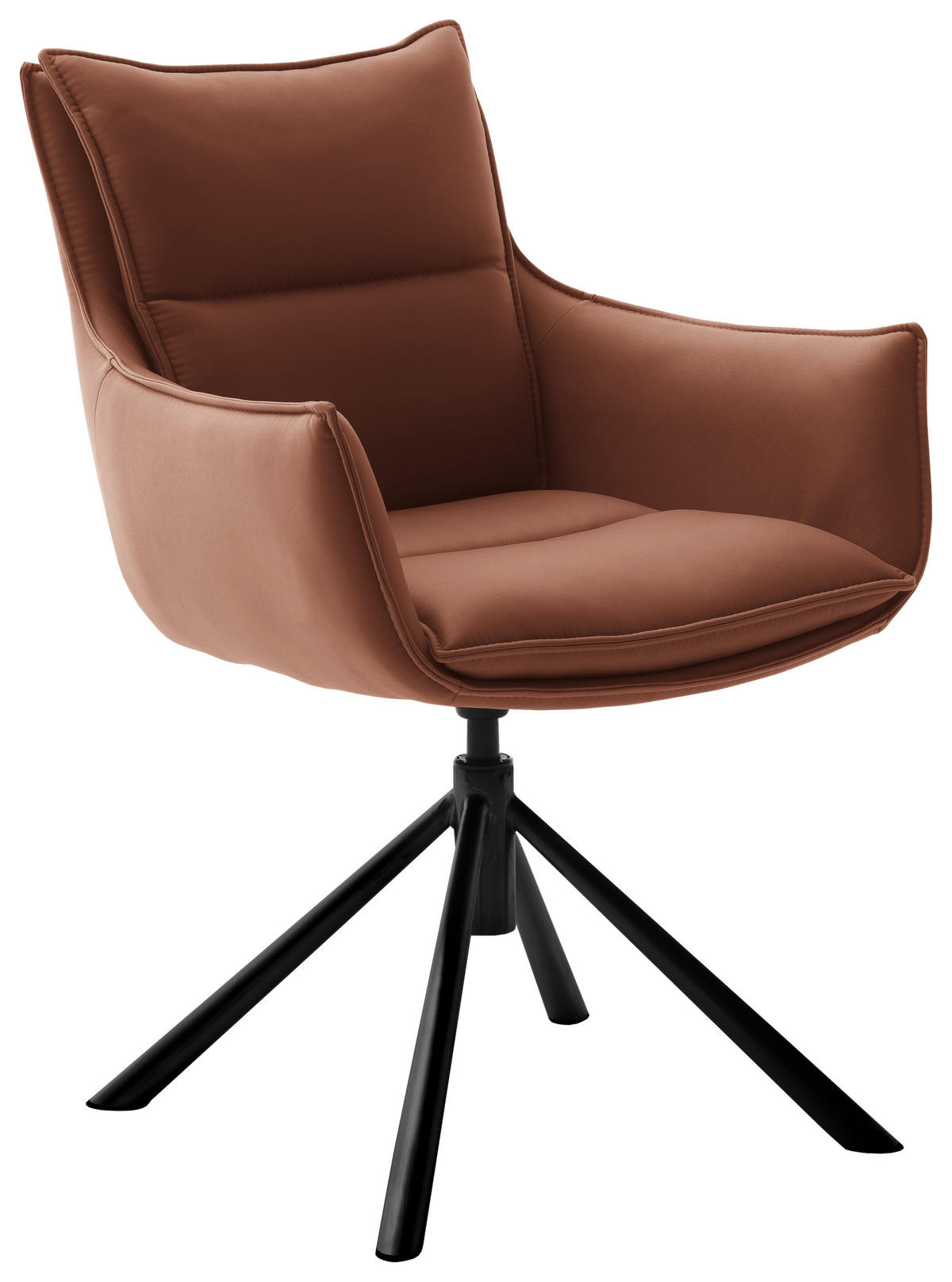 ARMLEHNSTUHL  in Eisen beschichtet  - Rostfarben/Schwarz, Design, Textil/Metall (60/90/65cm) - Novel