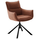 ARMLEHNSTUHL  in Eisen beschichtet  - Rostfarben/Schwarz, Design, Textil/Metall (60/90/65cm) - Novel