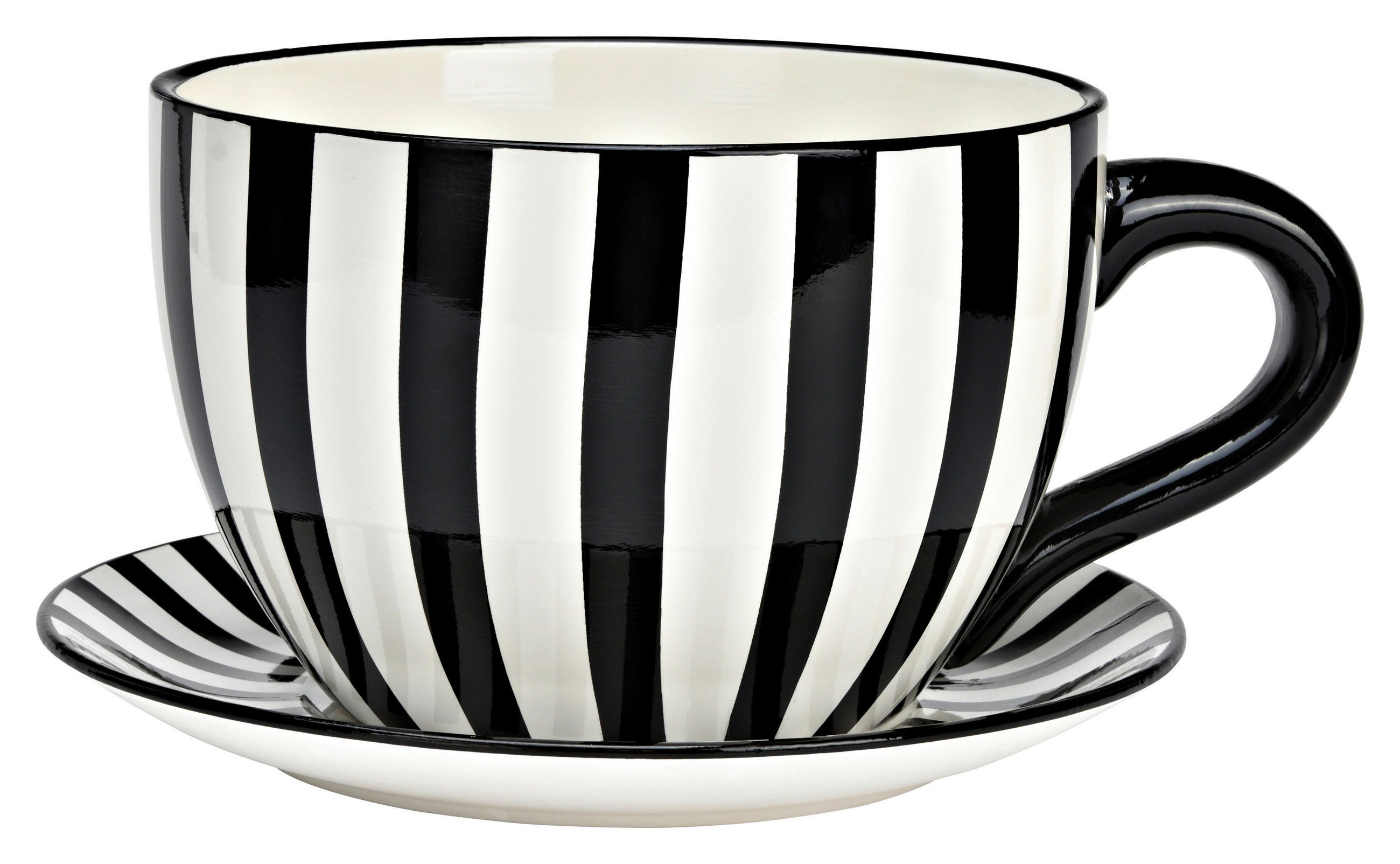 BLUMENTOPF   - Schwarz/Weiß, Basics, Keramik (34/16/28cm)