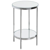 BEISTELLTISCH 28/28/46 cm Chromfarben rund  - Chromfarben, Trend, Glas/Metall (28/28/46cm)